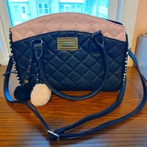 Betsey Johnson Purse! GUC! Pink, black, white 3 compartment purse!